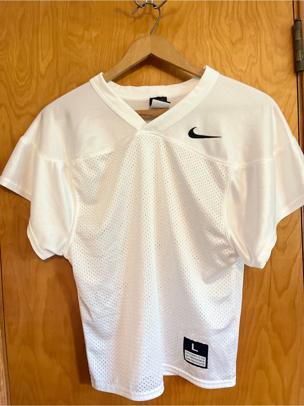 Nike Football Jersey Stitched Check Youth White Size L